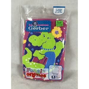 Gerber Funsie Onesies One-Piece Underwear Large 27-34 lbs Girl Dino 1993 New NIP